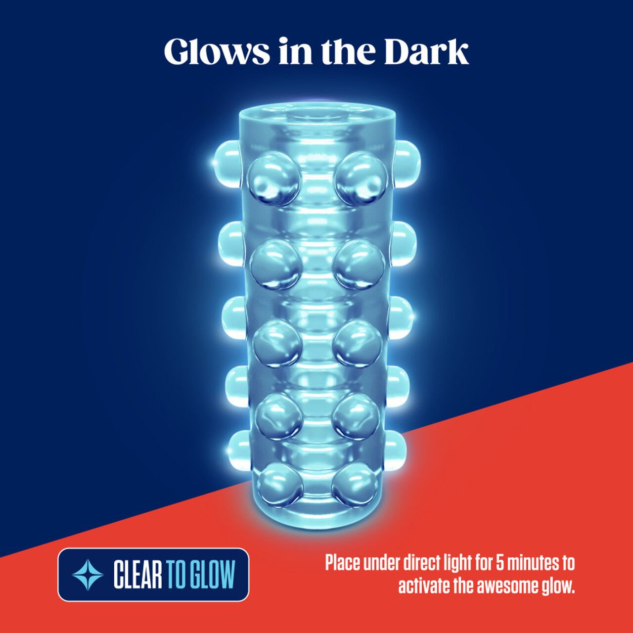  Rize by Blush Swich Glow in the Dark Masturbator Clear,   