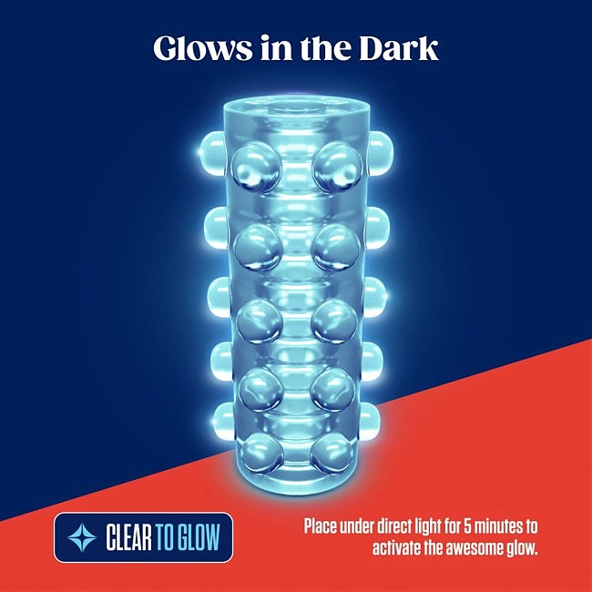   Rize by Blush Swich Glow in the Dark Masturbator Clear,   
