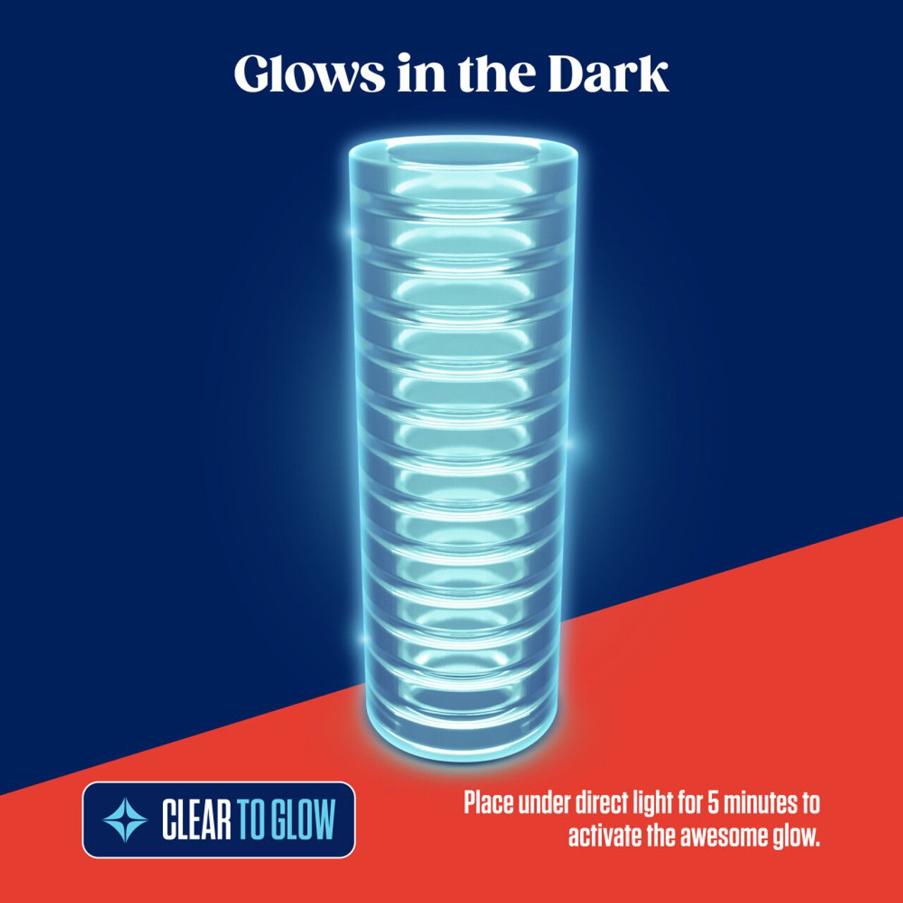   Rize by Blush Ribz Glow in the Dark Masturbator Clear,   