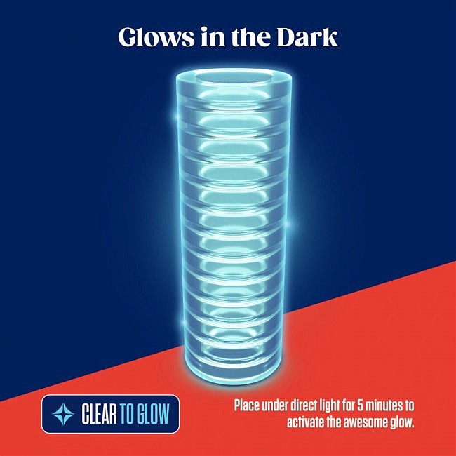   Rize by Blush Ribz Glow in the Dark Masturbator Clear,   