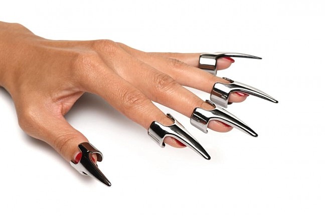 	    Master Series Five-Piece Sensation Claw Rings Silver, 5 