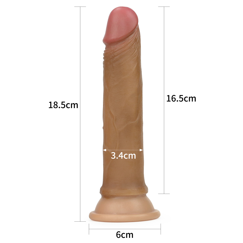 ������������� ��� ������� LoveToy Dual-Layered Silicone Cock 7 Brown, 18,5 � 3,4 ��