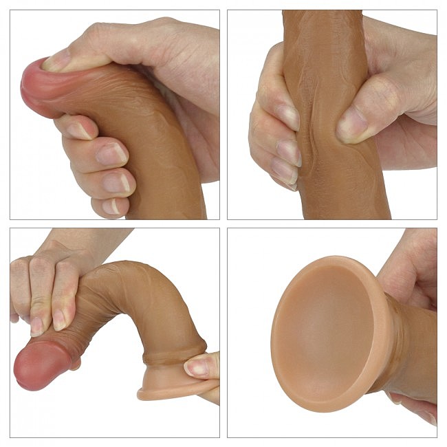    LoveToy Dual-Layered Silicone Cock 7 Brown, 18,5  3,4 