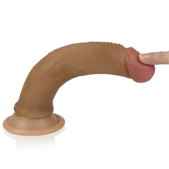    LoveToy Dual-Layered Silicone Cock 7 Brown, 18,5  3,4 