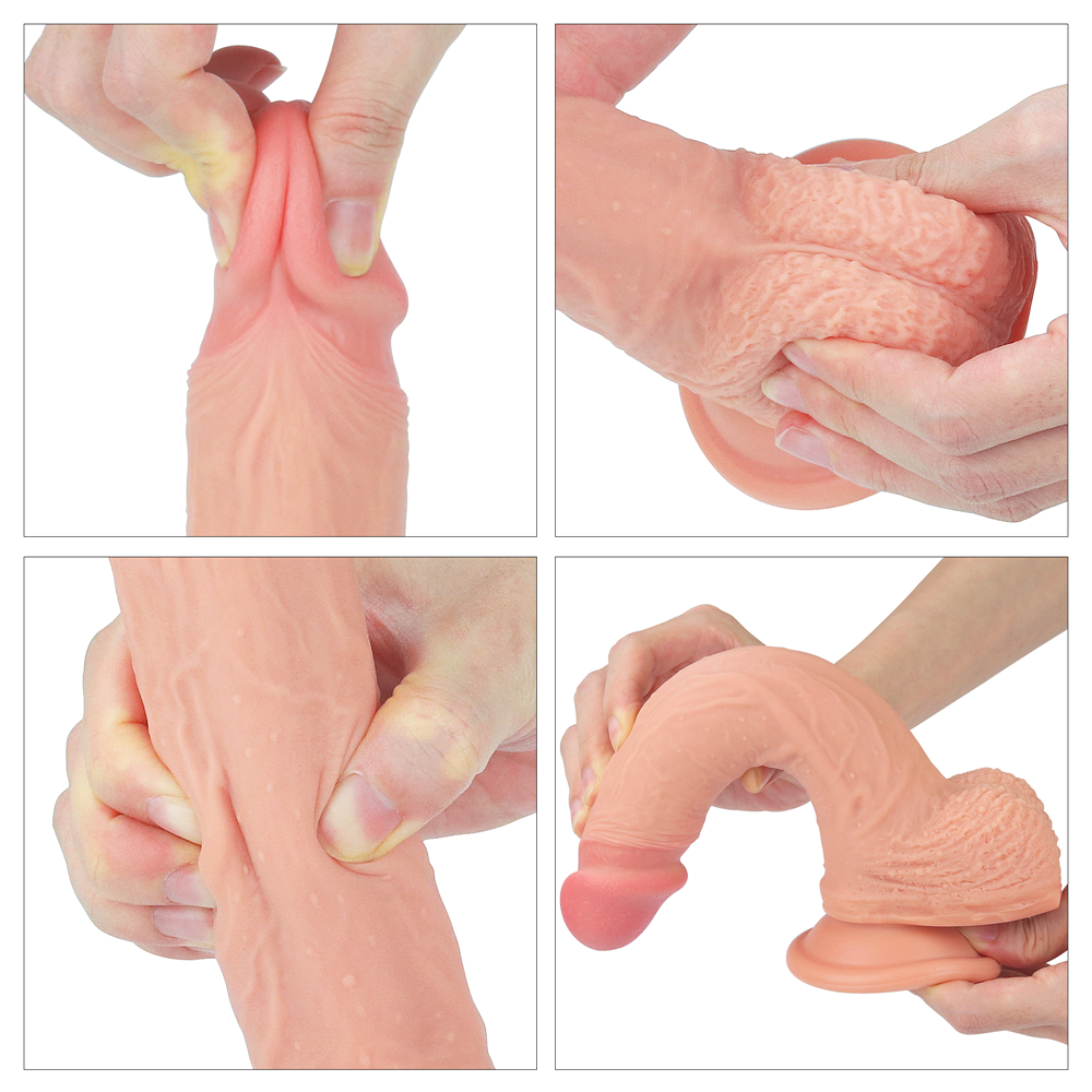 �������������-��������� LoveToy Dual-Layered Silicone Cock 8.5 Flesh, 22 � 3,8 ��