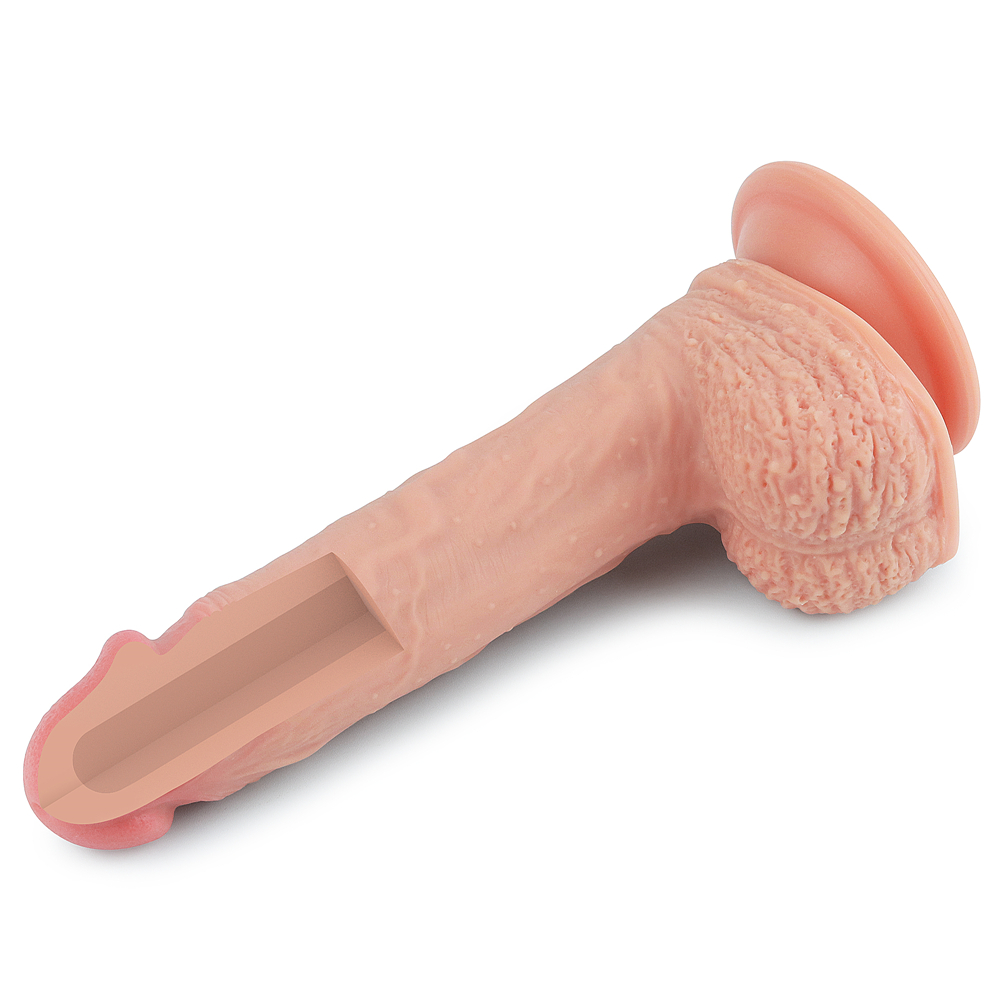 �������������-��������� LoveToy Dual-Layered Silicone Cock 8.5 Flesh, 22 � 3,8 ��