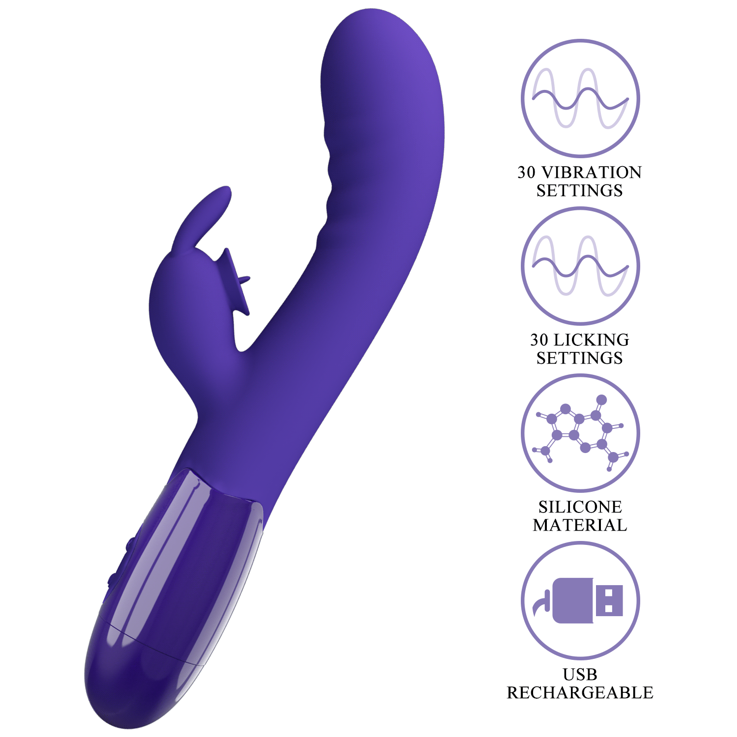 ��������-������ Pretty Love Cerberus Licking Vibrator Blue, ��������� ������, 20,6 � 3,2 ��