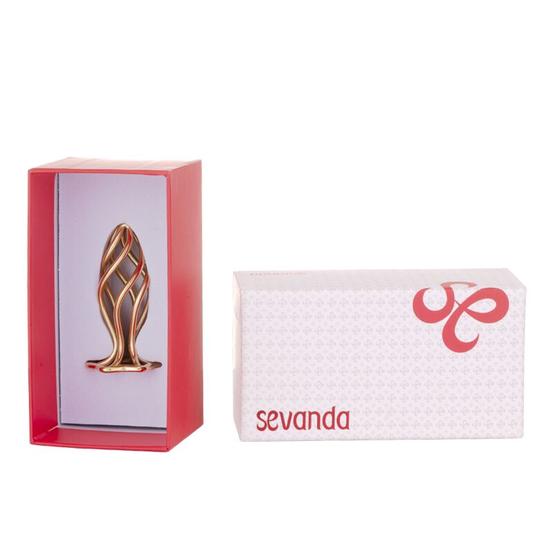 �������� ������ ���������� LOCKINK SEVANDA Hollow Spiral Golden Metal Anal Plug, ����������