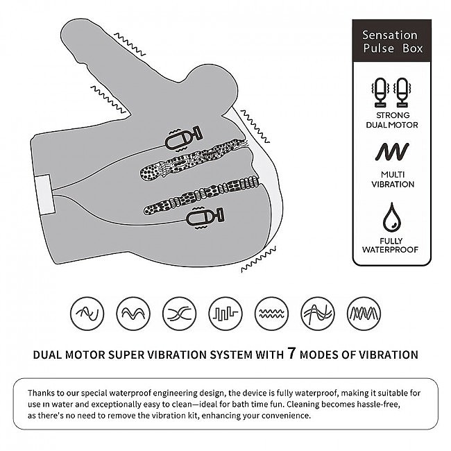 ����������� ����+������ � ������������ ����� Streetgirls Dual Motor Sensation Pulse With Dildo, 19,5 � 25,5 � 15 ��