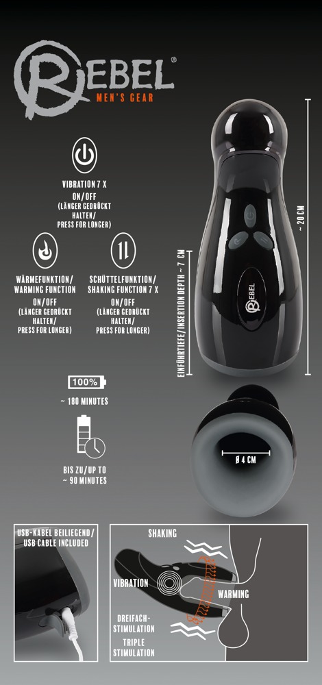   Orion Rebel Masturbator with 3 function,  +  +  -