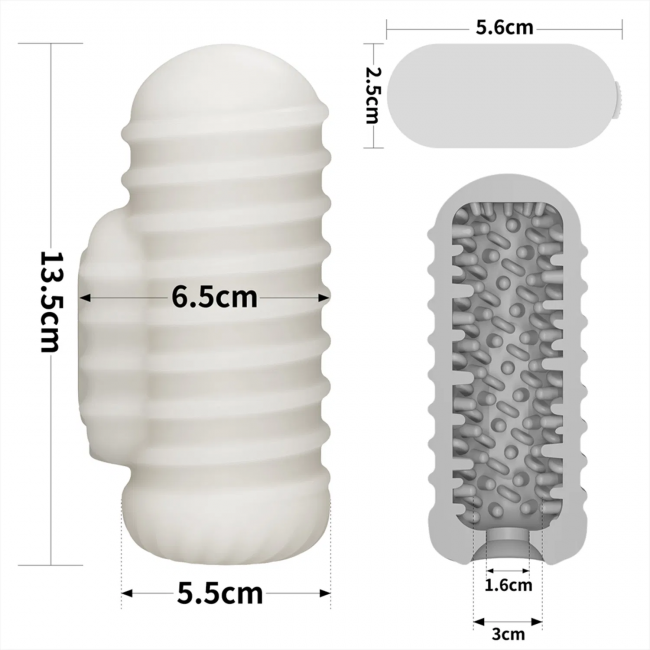    LoveToy Knights Ring Vibrating Dual Purpose Sleeve-Wavy, 13,5  3,5 