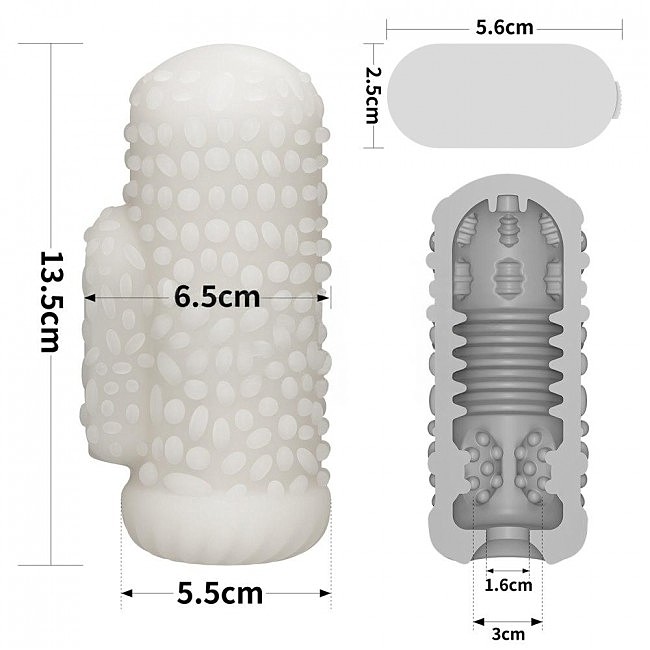  Knights Ring Vibrating Dual Purpose Sleeve-Drip,  , 13,5  6,5 