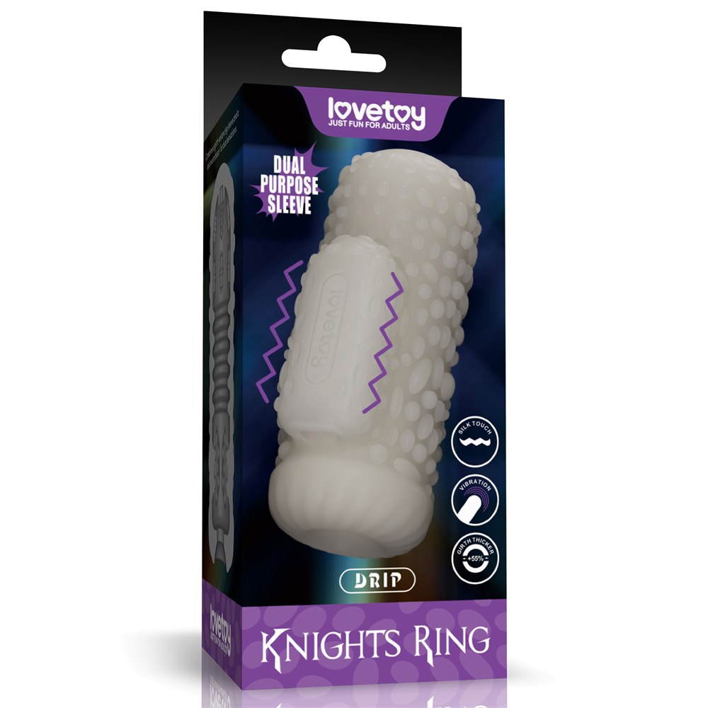 ����������� Knights Ring Vibrating Dual Purpose Sleeve-Drip, ������� ������������, 13,5 � 6,5 ��