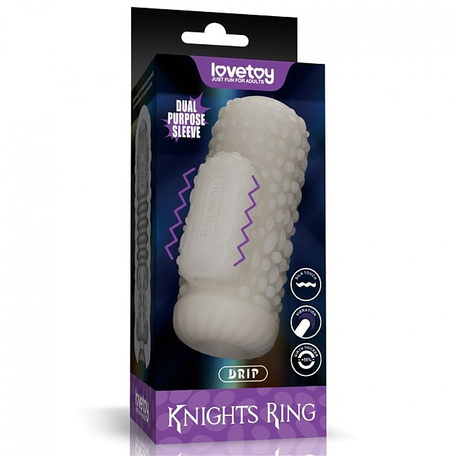  Knights Ring Vibrating Dual Purpose Sleeve-Drip,  , 13,5  6,5 