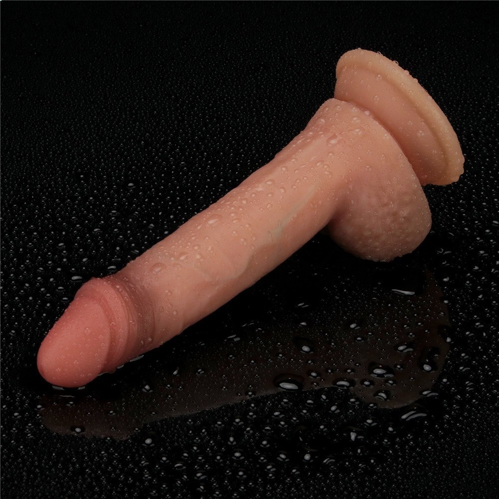 ������������� � ��������� ����� Sliding Skin Pro Dual Layer Silicone Dong 7.5 ��������, 19,2 � 3,5 ��