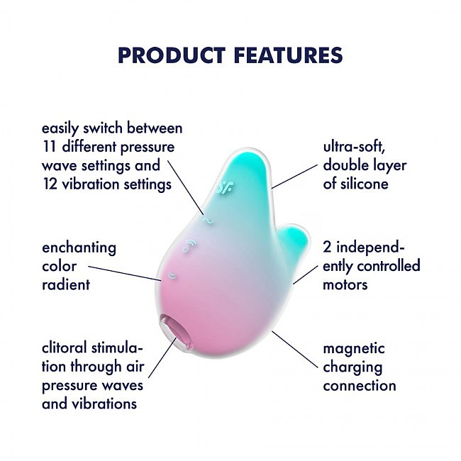 	   Satisfyer Mermaid Vibes Mint/Pink  , 9,5 &#215; 5,7 &#215; 7,6 