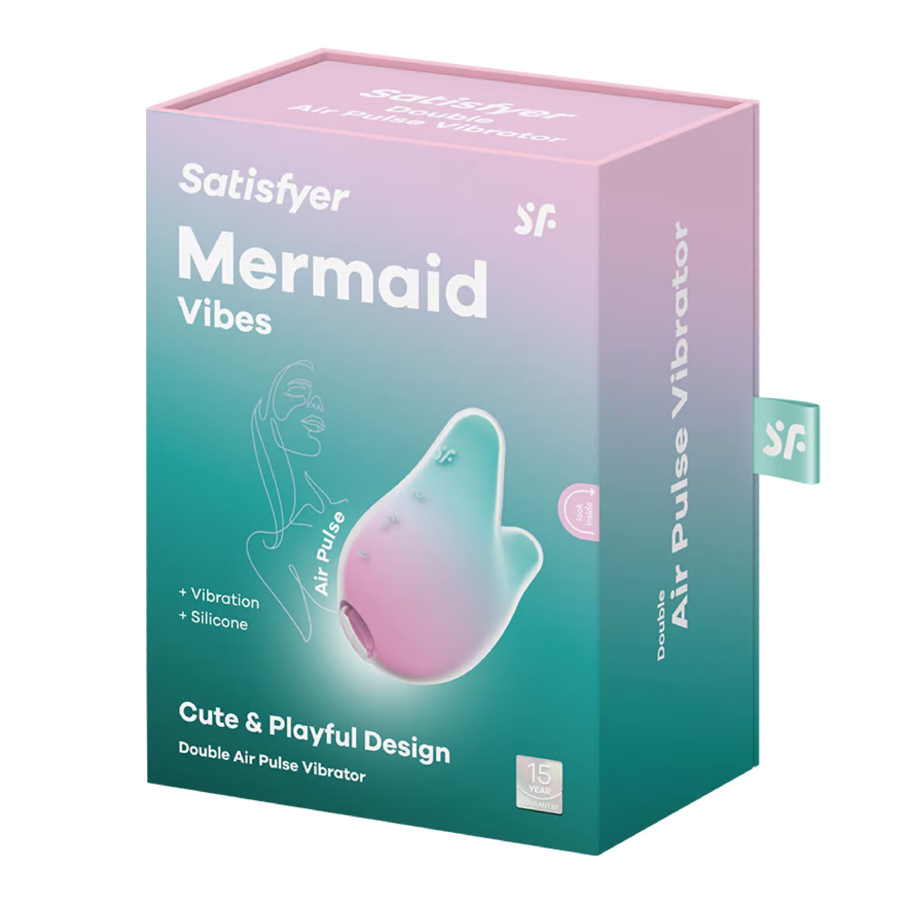    Satisfyer Mermaid Vibes Mint/Pink  , 9,5 &#215; 5,7 &#215; 7,6 