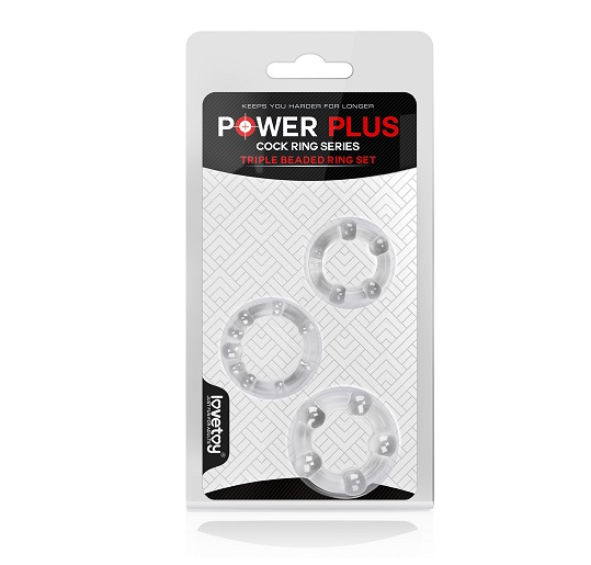 ����� ����������� ����� � Power Plus Triple Beaded Ring Set Clear ��������