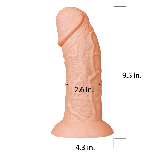   King-Sized Realistic Curved Dildo 9.5» Flesh 24  6,6 . 