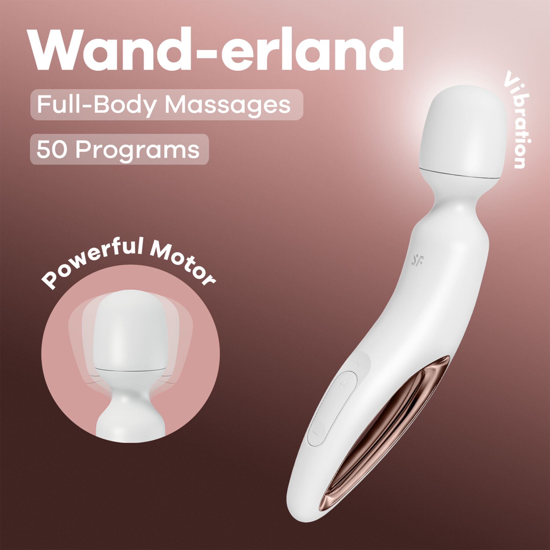 ������������� Satisfyer Wand-erland White/Rosegold, 50 ��������� ��������, 30 � 5,4 ��