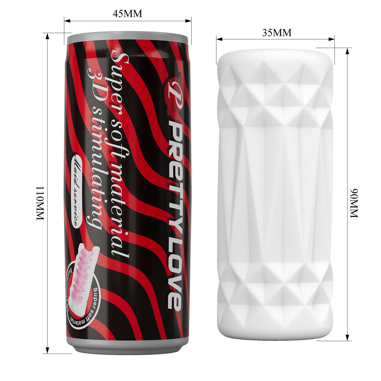 �������� ����������� � ���� ������� ������� Pretty Love Pop-Top Can Masturbator, 11 � 4,5 ��