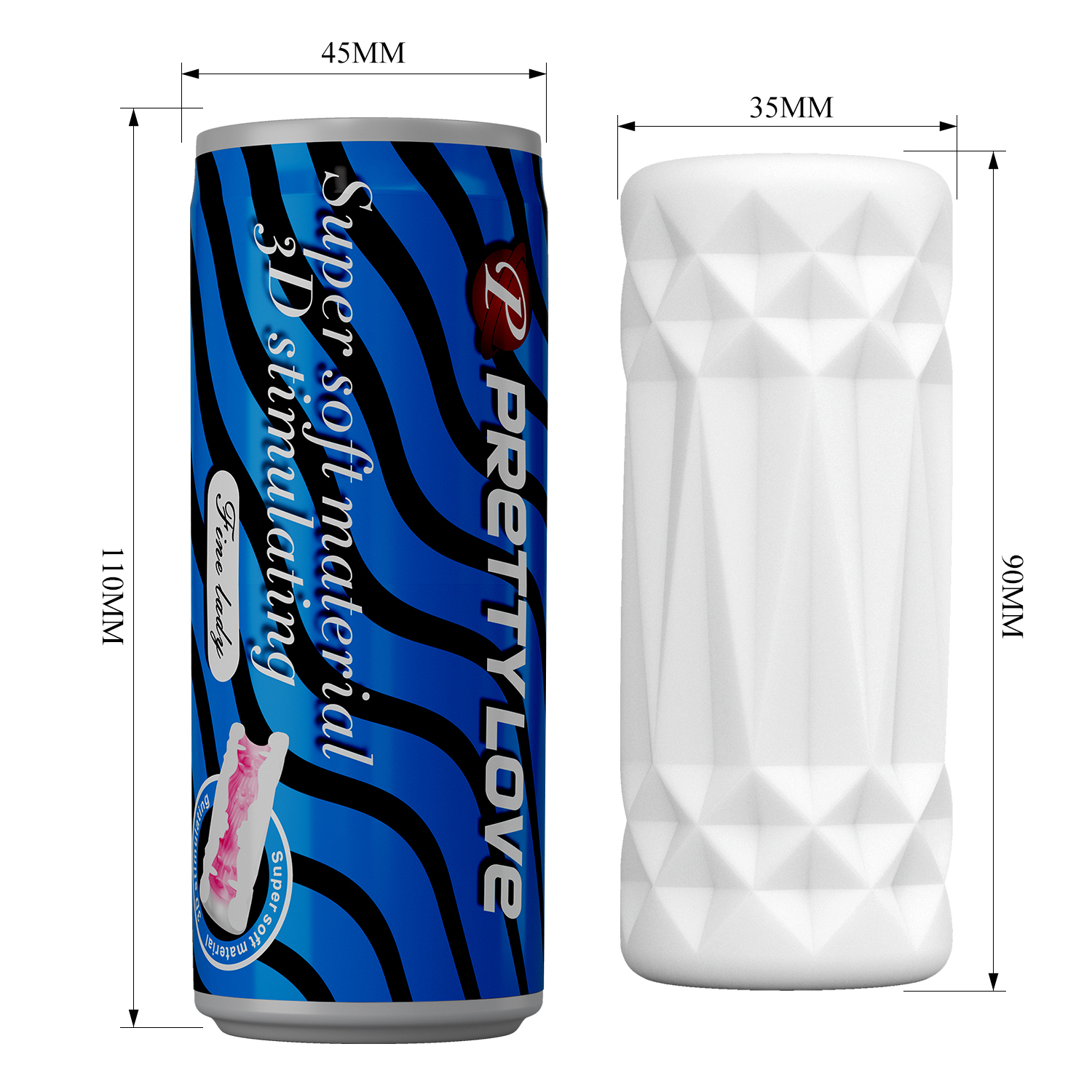 �������� ����������� � ���� ������� ������� Pretty Love Pop-Top Can Masturbator, 11 � 4,5 ��