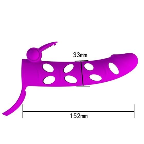 ����������� ������� �� ���� Pretty Love Vibrating Penis Sleeve With Ball, 15,2 � 3,3 ��