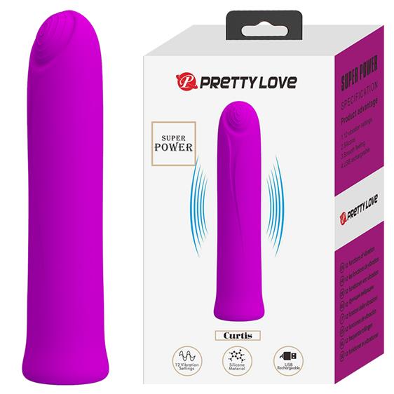 ������������� �������� Pretty Love Curtis Vibrator Purple, 12 ������� ��������, 10,3 � 2,1 ��