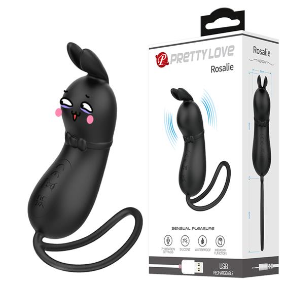 ���������-������ Pretty Love Rosalie Vibro Stimulator Black, 7 ������� ������, 15,5 � 2,8 ��