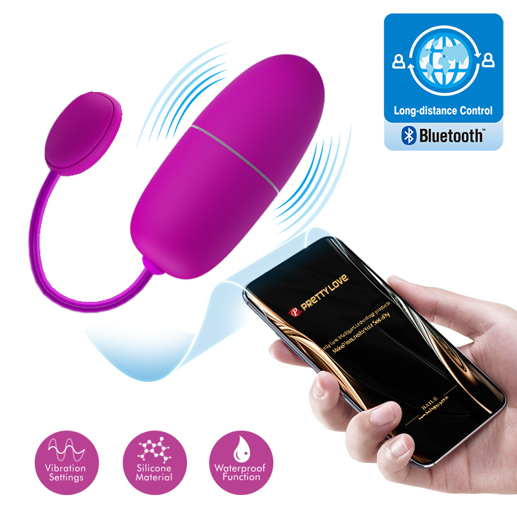 �����-��������� Pretty Love Nymph Vibrating Egg Purple (App), 12 ������� ��������, 18 � 3 ��