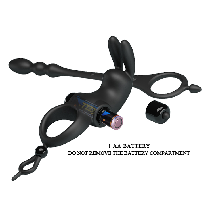 ����������� ����������� � �������� ������� Pretty Love Vibration Penis Sleeve V Black, 10 �������