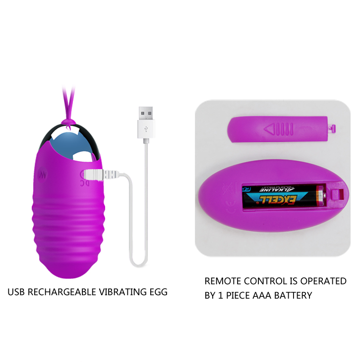 ��������� Jessica Vibrating Egg Purple, ��������� �����������, 12 ������� ��������, 7,5 � 3,5 ��