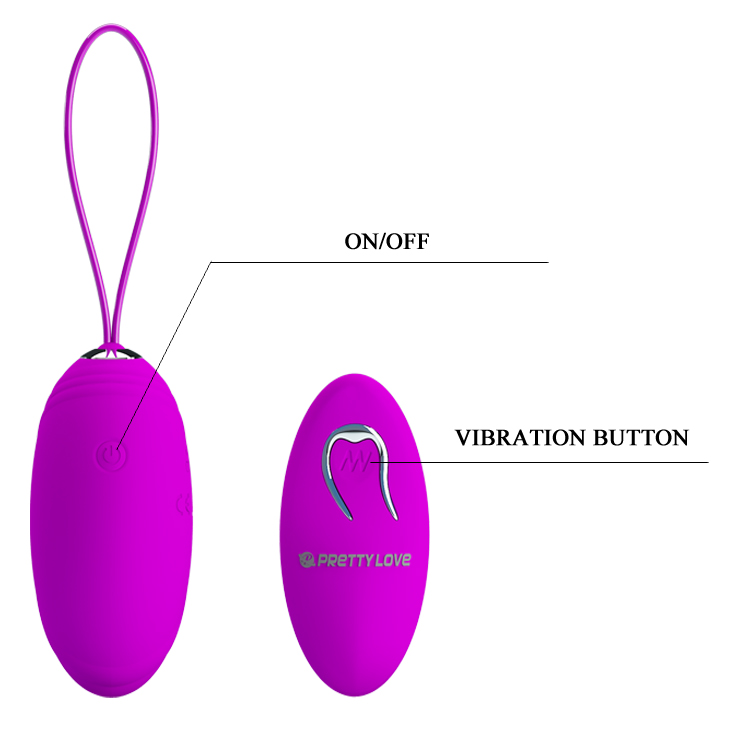 ��������� � ������������� ����������� Pretty Love Jacqueline Vibrating Egg Purple, 7,8 � 3,7 ��