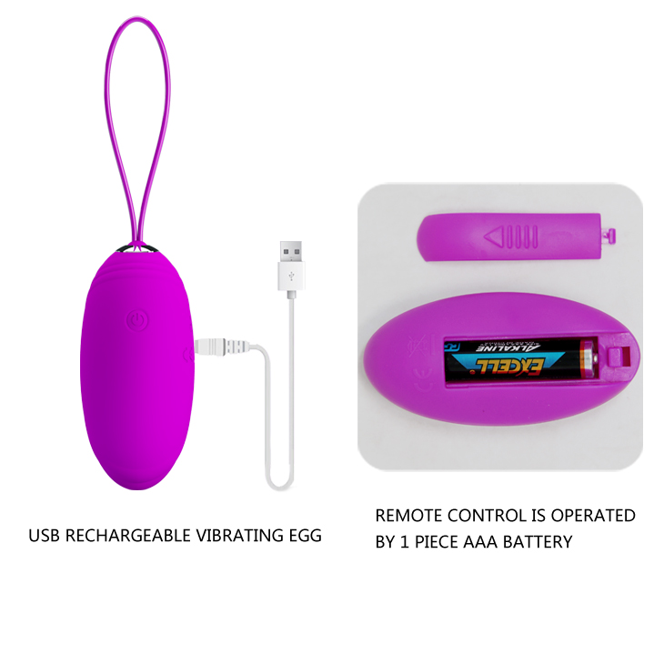 ��������� � ������������� ����������� Pretty Love Jacqueline Vibrating Egg Purple, 7,8 � 3,7 ��