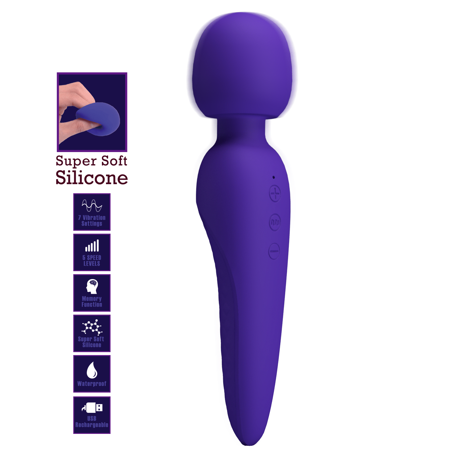 �������������� �������������-�������� Pretty Love Meredith Massager Purple, 21,5 � 5 ��