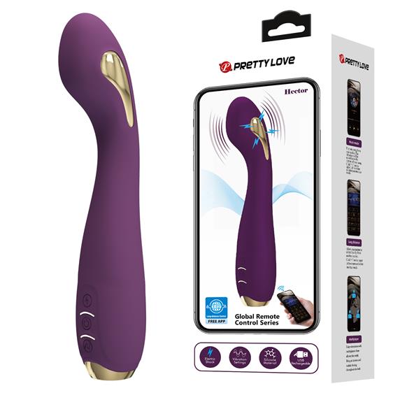 ����������� �����-�������� � ������������������ Hector Vibrator Dark Purple (App), 19,5 � 3,2 ��