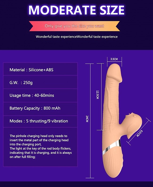 - Basia Thtusting Vibrator 2in1,  +  +  -, 24  3,5 