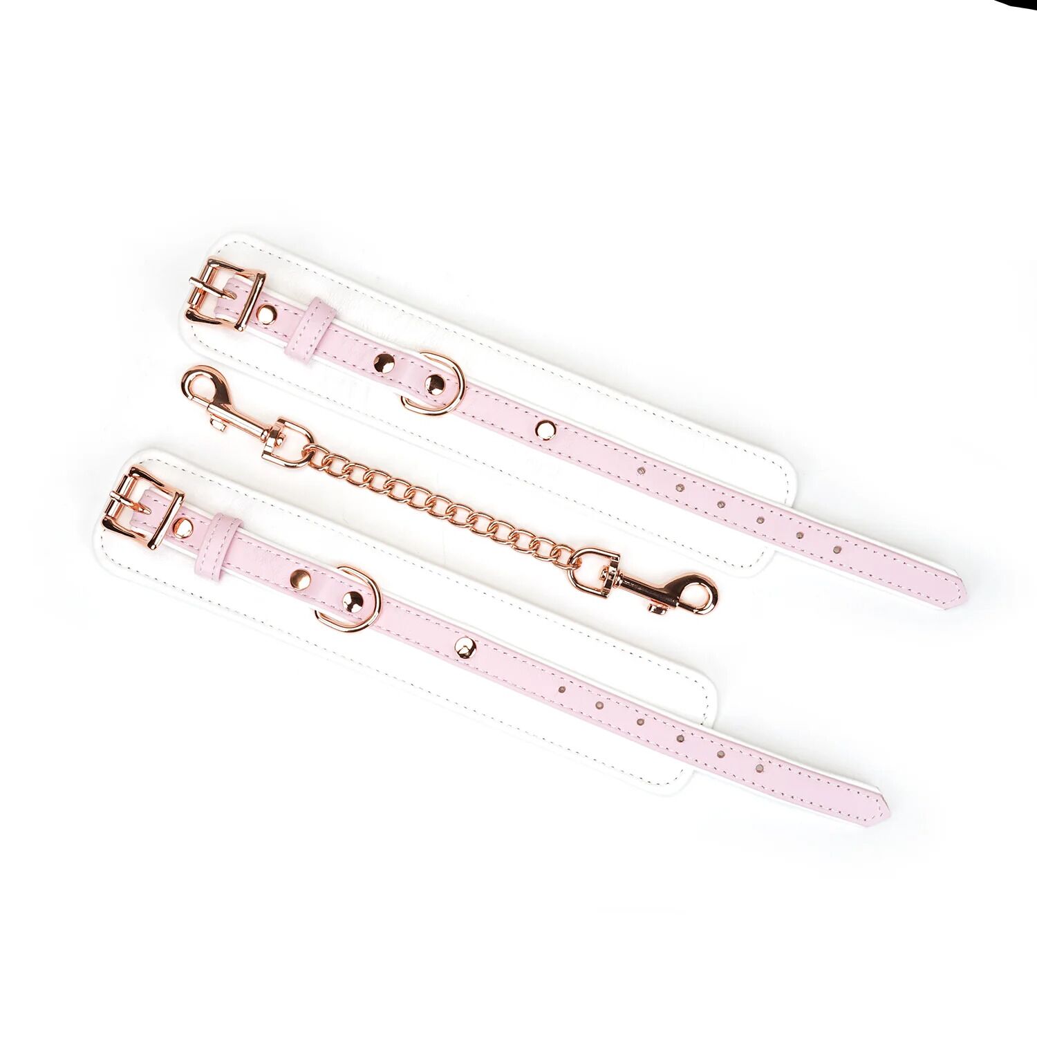 ��������� ������� Liebe Seele White & Pink Fairy Goat Leather Hand Cuffs, ����-�������
