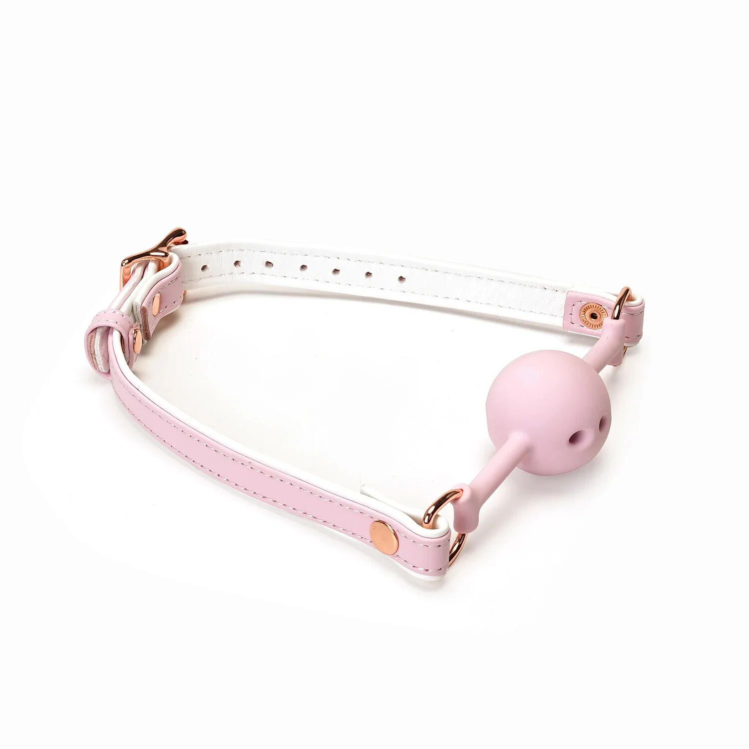 	���� ������-����� Liebe Seele White & Pink Fairy Goat Leather Ball Gag, ������������������ �����