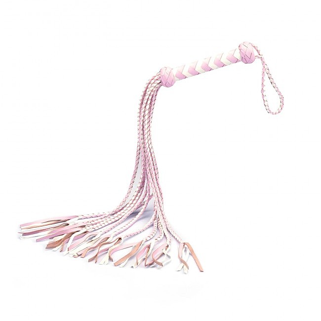      Liebe Seele White & Pink Leather Whip, 63 