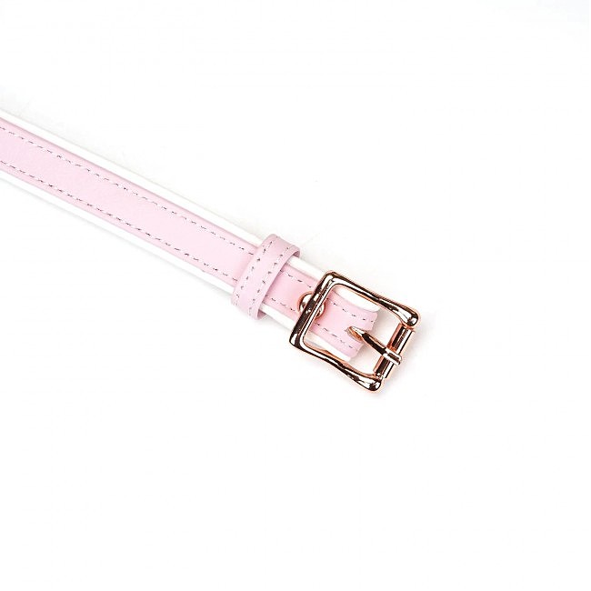   Liebe Seele White & Pink Fairy Goat Leather Blindfold, - 