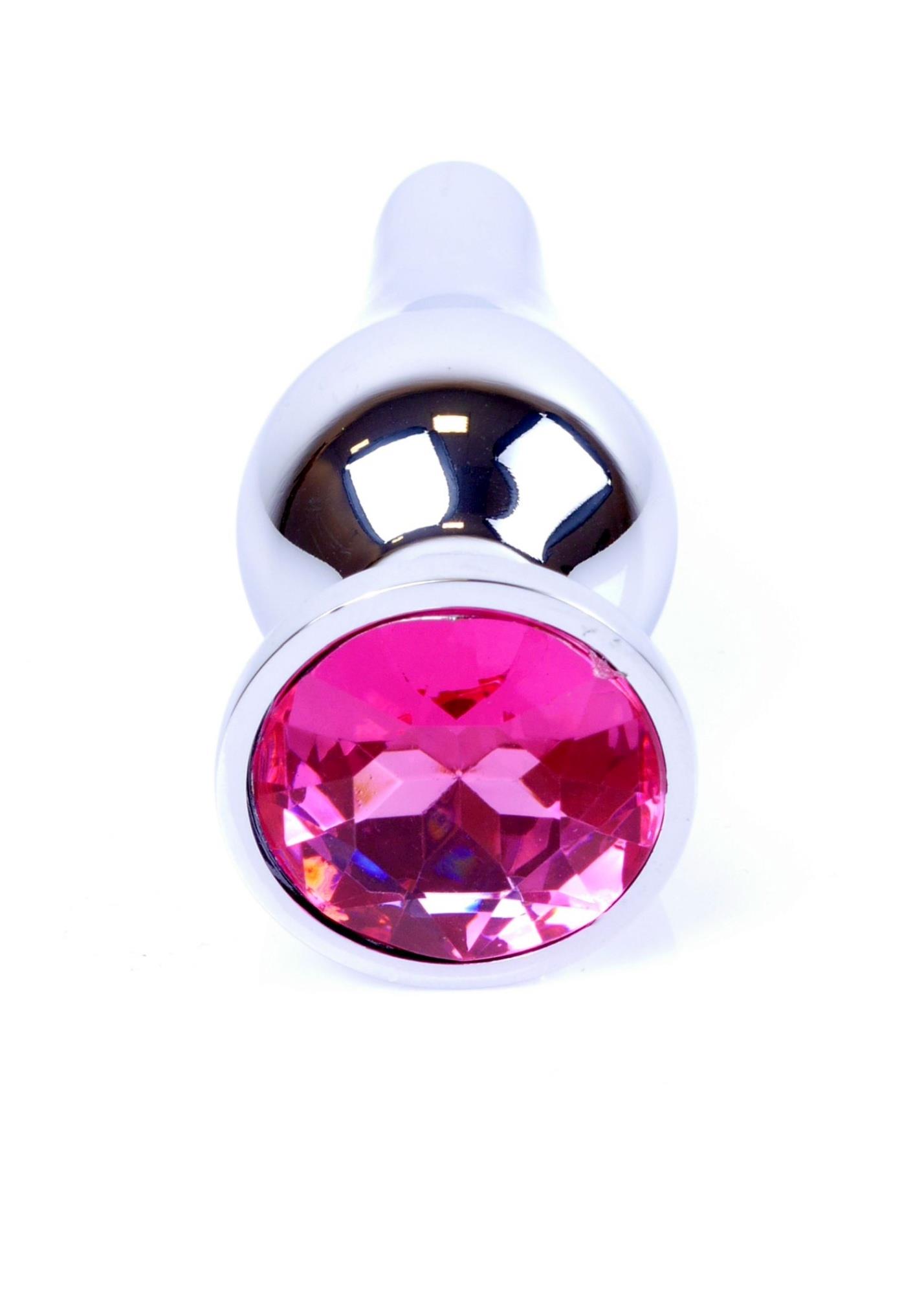 �������� ������ ���������� Jewellery Silver BUTT PLUG Pink � ����������, 9,5 � 3 ��