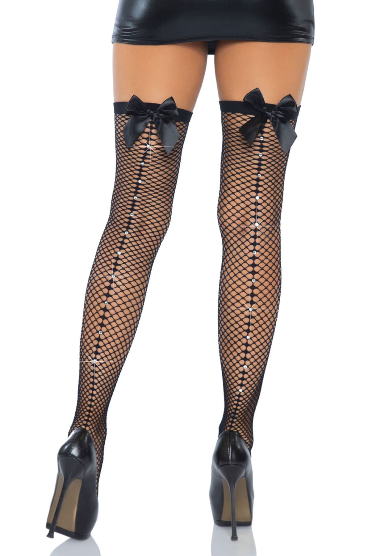 �����-����� �� ���� ����� Leg Avenue Bow back seam thigh highs One size, �������� ����