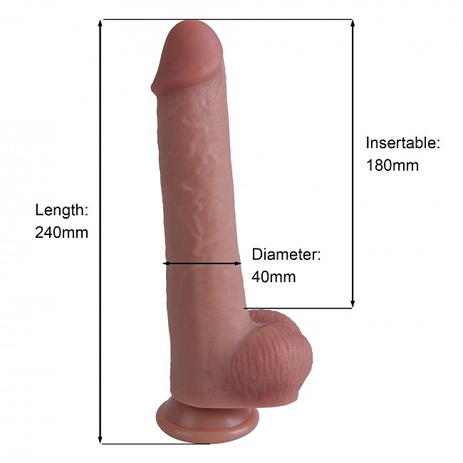    Erospace Natural Play Silicone Dildo D3, , 24  4 