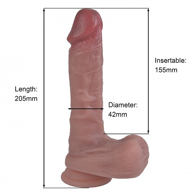     Erospace Natural Play Silicone Dildo D2, 20,6  4,2 
