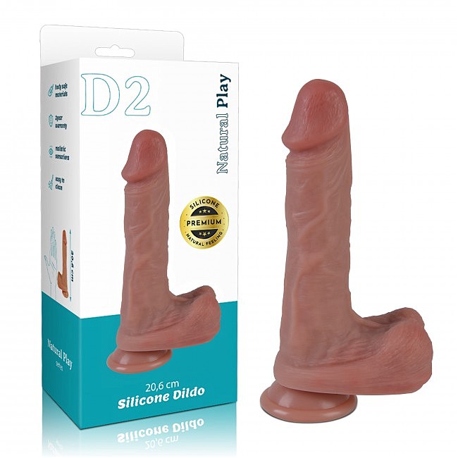     Erospace Natural Play Silicone Dildo D2, 20,6  4,2 