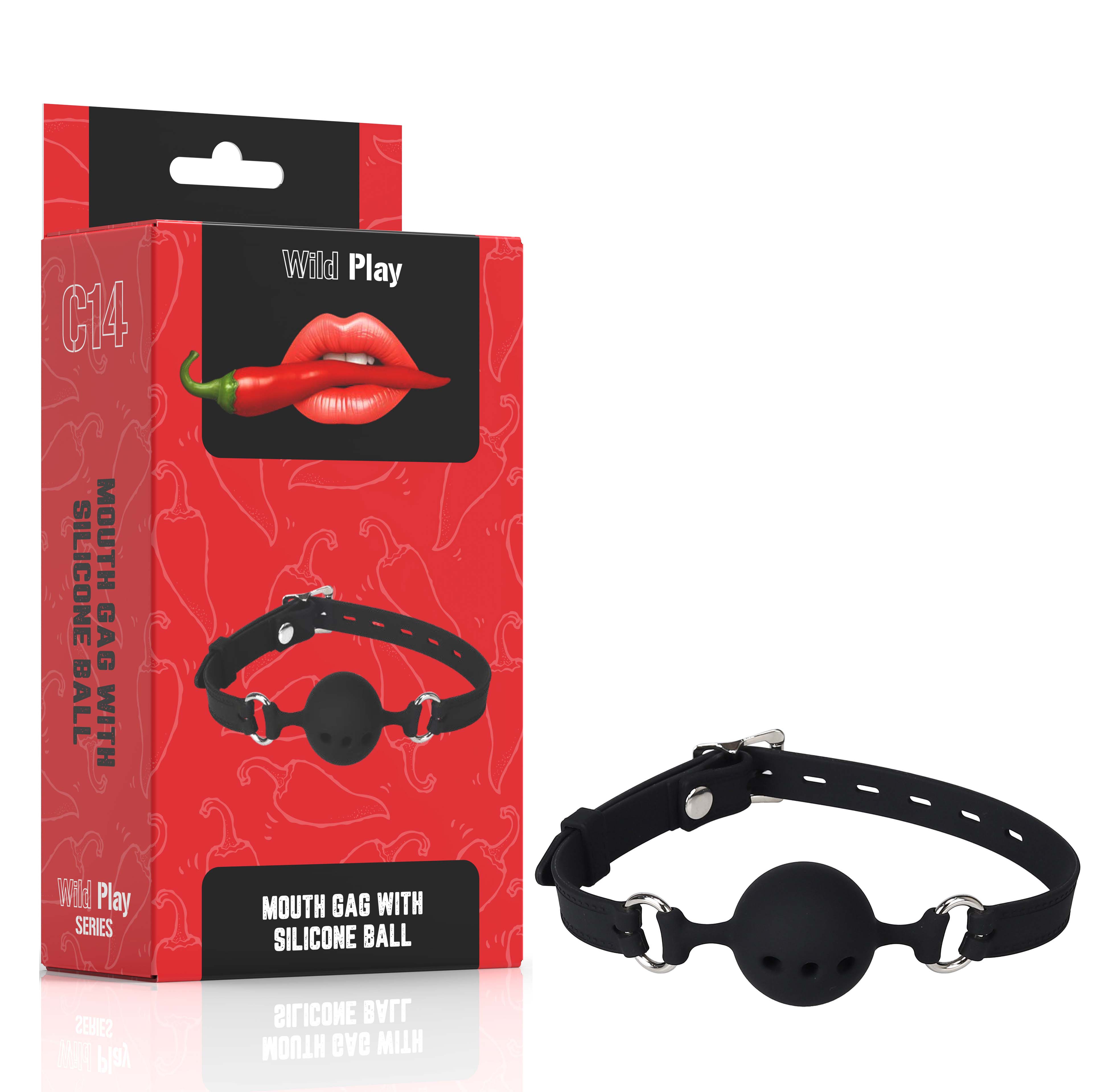 ������������������ ���� Erospace Wild Play Mouth Gag With Silicone Ball C14, ������� ������ 4,2 ��