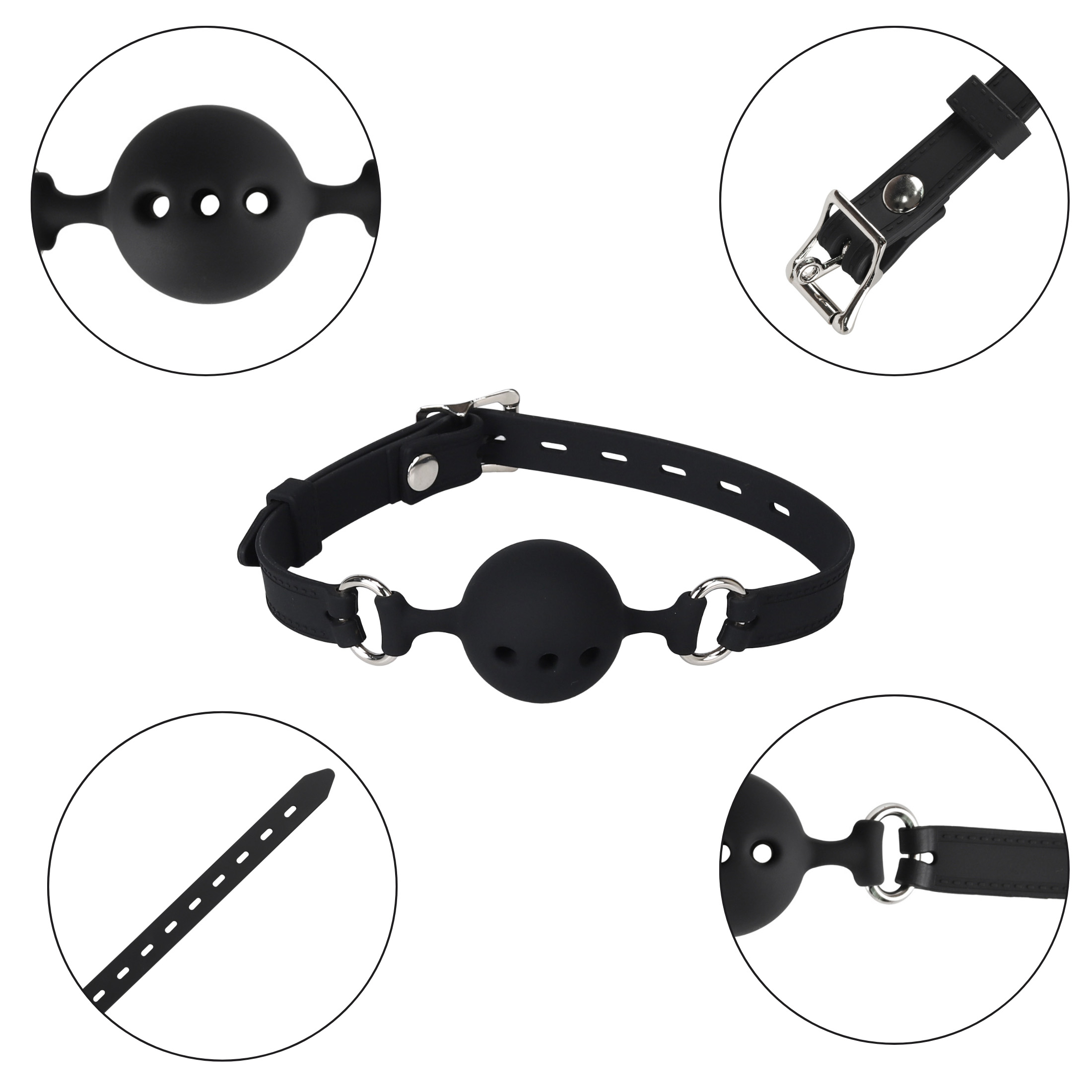 ������������������ ���� Erospace Wild Play Mouth Gag With Silicone Ball C14, ������� ������ 4,2 ��