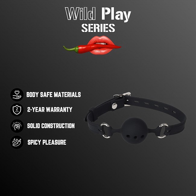   Erospace Wild Play Mouth Gag With Silicone Ball C14,   4,2 