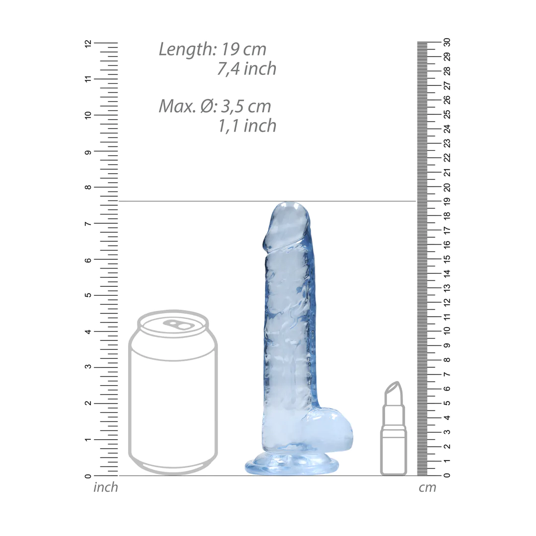 ������� ������������� �� �������� Realrock Dildo 7 Blue, ���������-�������, 19 � 3,5 ��